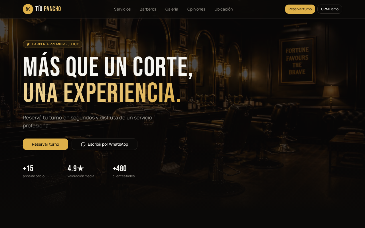 Vista del proyecto Barbería Tío Pancho