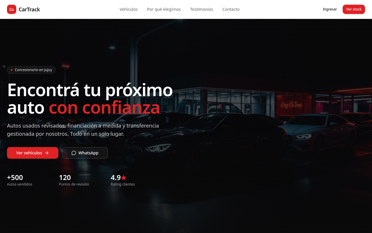Vista del proyecto CarTrack
